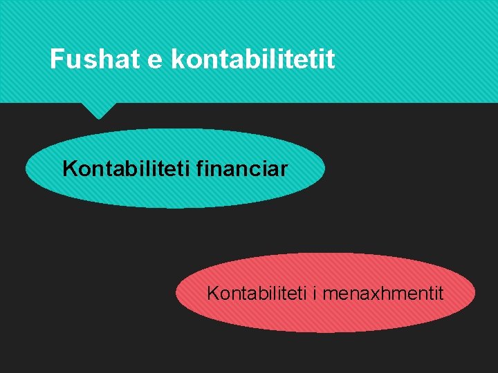 Fushat e kontabilitetit Kontabiliteti financiar Kontabiliteti i menaxhmentit 