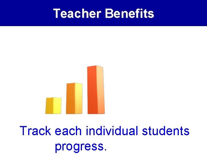 Teacher Benefits Track each individual students progress. 