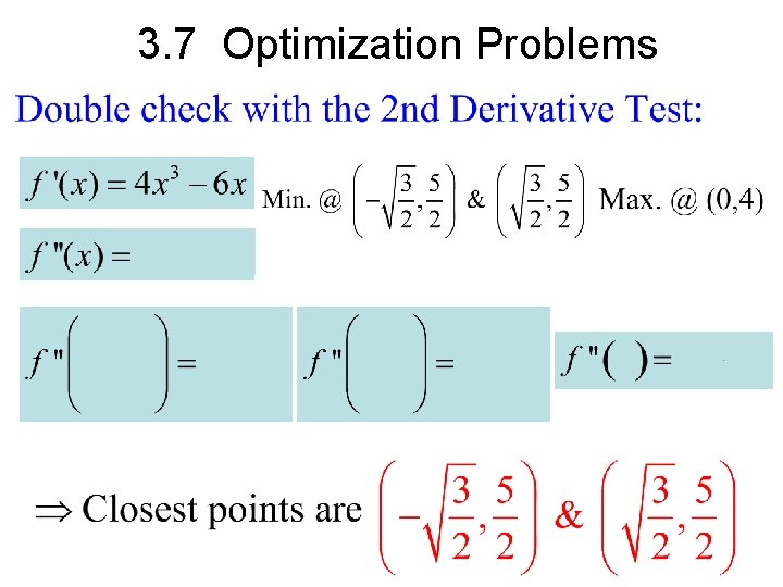 3. 7 Optimization Problems 