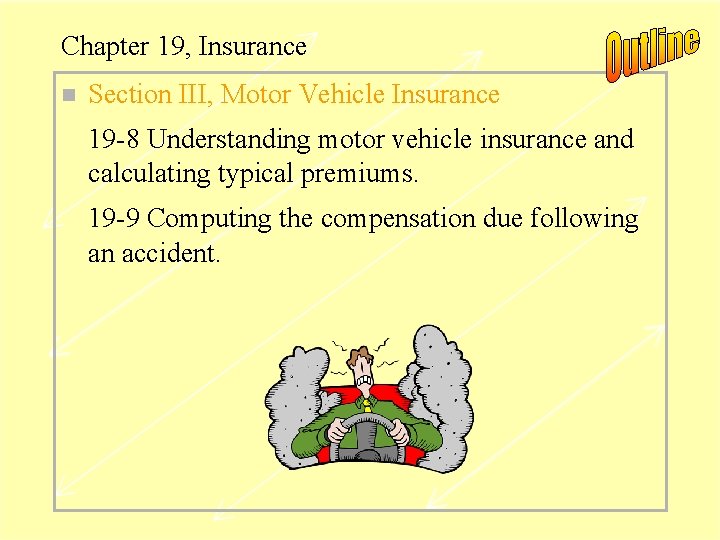 Chapter 19, Insurance n Section III, Motor Vehicle Insurance 19 -8 Understanding motor vehicle
