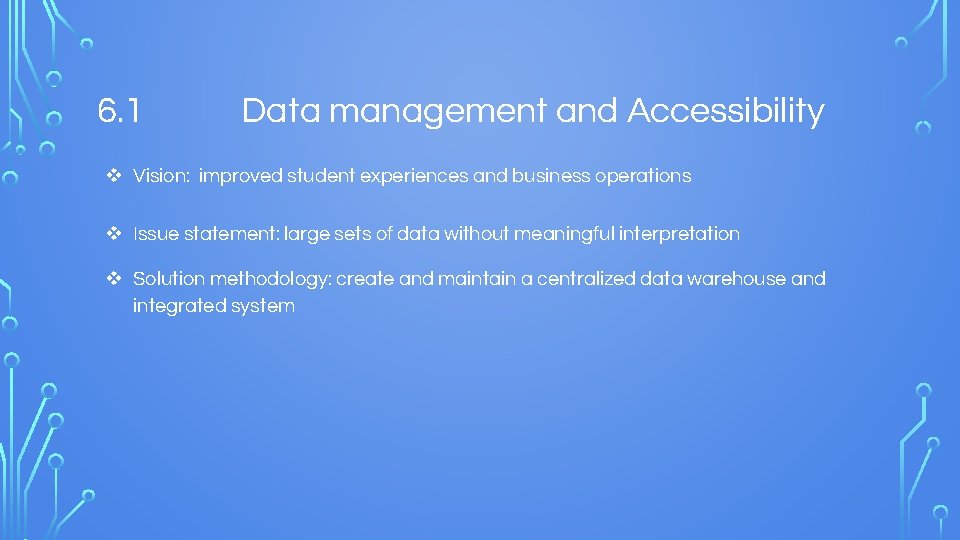 6. 1 Data management and Accessibility v Vision: improved student experiences and business operations