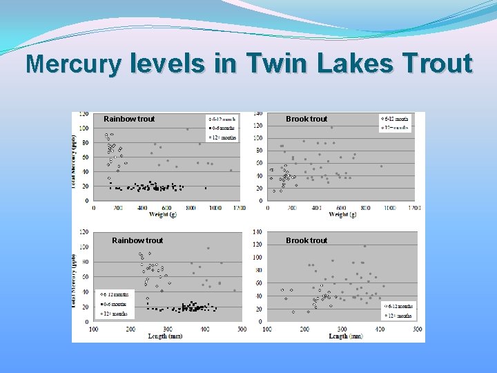 Mercury levels in Twin Lakes Trout Rainbow trout Brook trout 