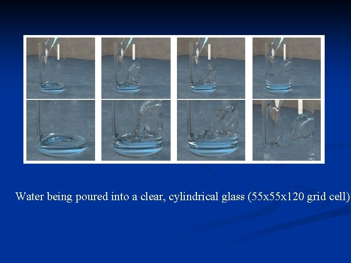 Water being poured into a clear, cylindrical glass (55 x 120 grid cell) 