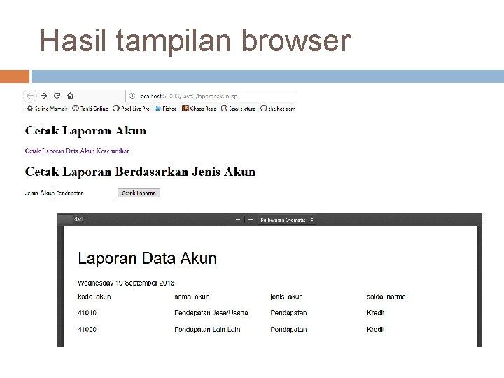 Hasil tampilan browser 