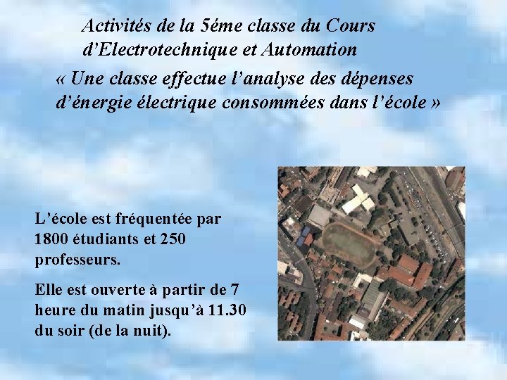 Activités de la 5éme classe du Cours d’Electrotechnique et Automation « Une classe effectue