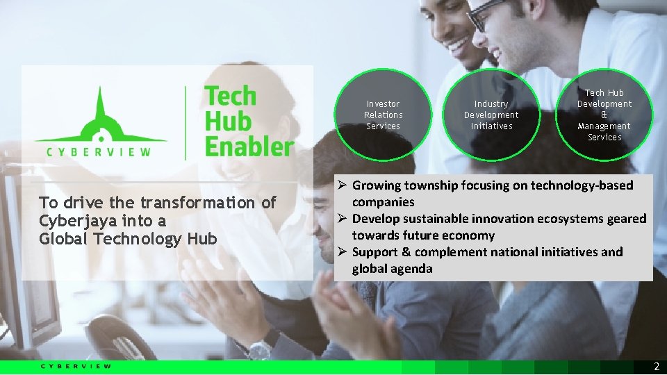 Investor Relations Services To drive the transformation of Cyberjaya into a Global Technology Hub