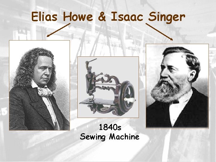 Elias Howe & Isaac Singer 1840 s Sewing Machine 