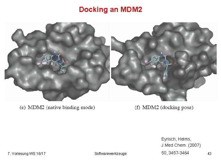 Docking an MDM 2 Eyrisch, Helms, J. Med. Chem. (2007) 7. Vorlesung WS 16/17