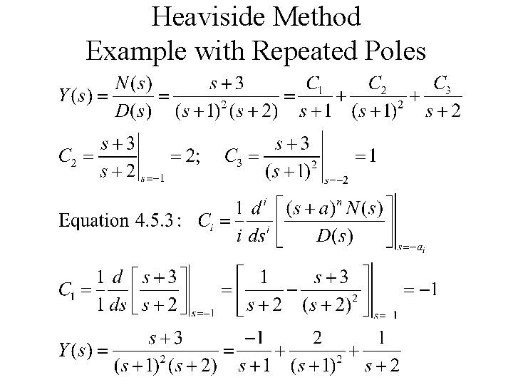 Heaviside Method Example with Repeated Poles 