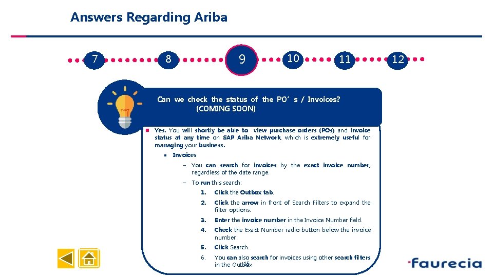  Answers Regarding Ariba 9 8 7 10 11 Can we check the status