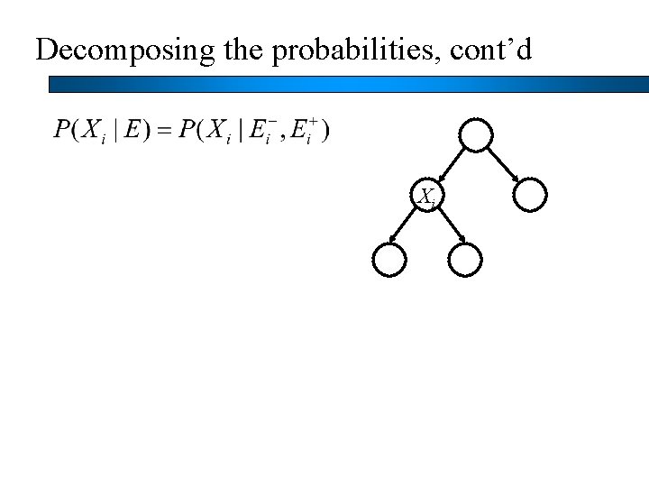 Decomposing the probabilities, cont’d Xi 