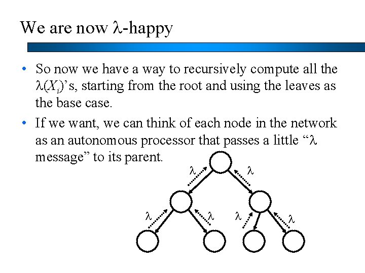 We are now l-happy • So now we have a way to recursively compute