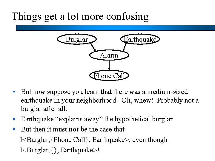 Things get a lot more confusing Burglar Earthquake Alarm Phone Call • But now