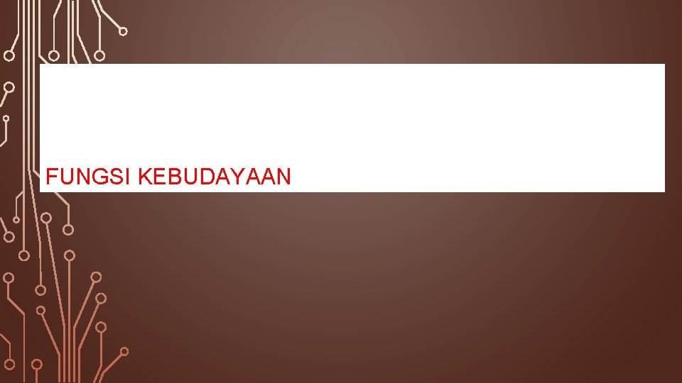 FUNGSI KEBUDAYAAN FUNGSI KEBUDAYAAN