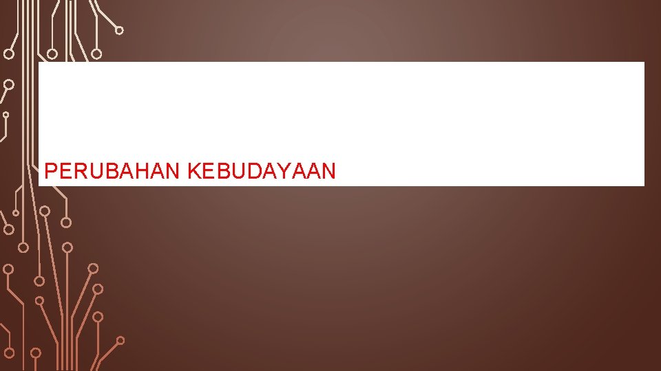 PERUBAHAN KEBUDAYAAN 