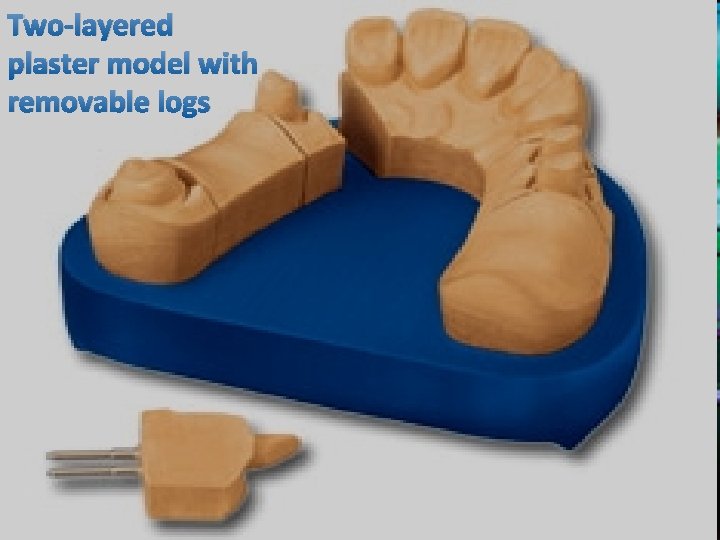 Two-layered plaster model with removable logs 