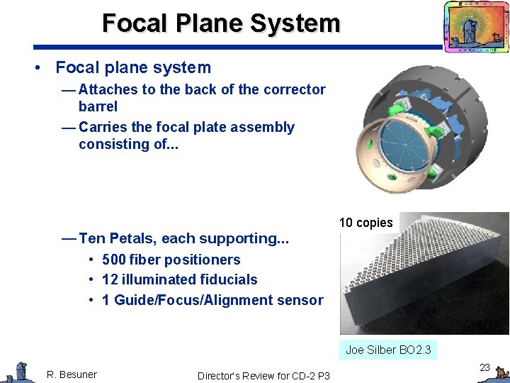 Focal Plane System • Focal plane system — Attaches to the back of the Focal Plane System • Focal plane system — Attaches to the back of the