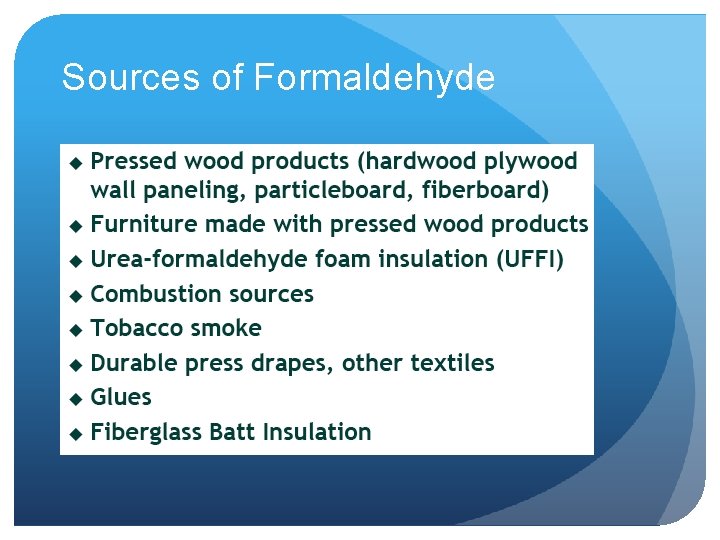 Sources of Formaldehyde 