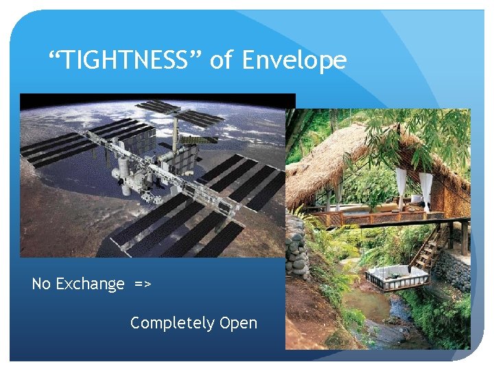 “TIGHTNESS” of Envelope No Exchange => Completely Open 