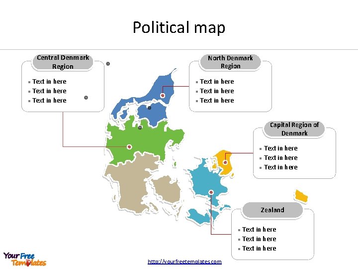 Political map Central Denmark Region Text in here l North Denmark Region Text in