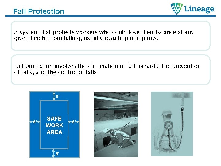 Fall Protection A system that protects workers who could lose their balance at any