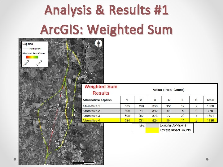 Analysis & Results #1 Arc. GIS: Weighted Sum 