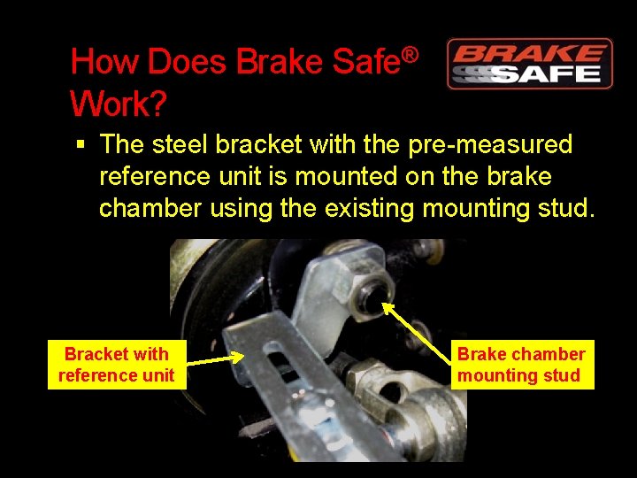 How Does Brake Safe® Work? The steel bracket with the pre-measured reference unit is