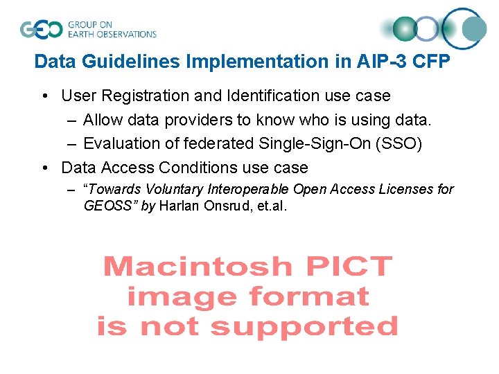 Data Guidelines Implementation in AIP-3 CFP • User Registration and Identification use case –