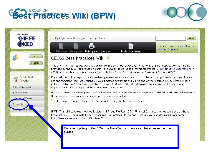 Best Practices Wiki (BPW) Once navigating to the BPW, the How-To documents can be