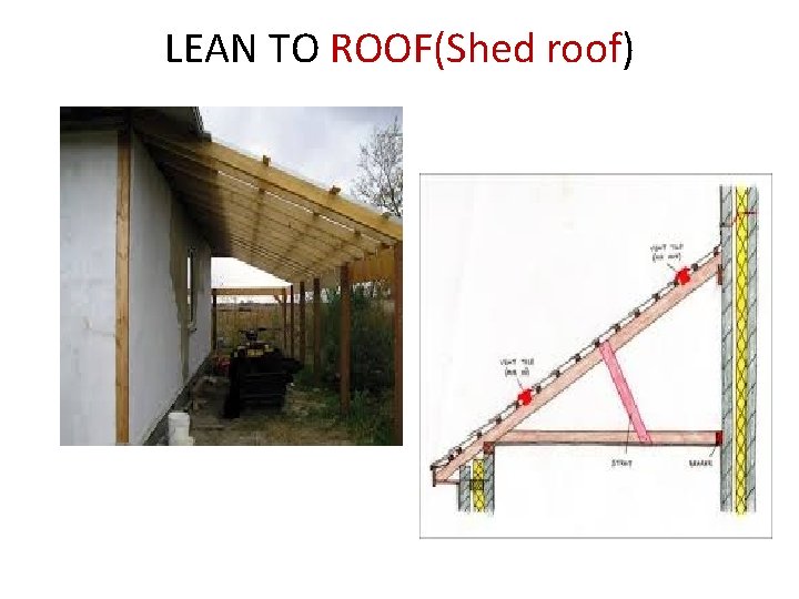 LEAN TO ROOF(Shed roof) 