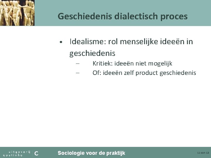 Geschiedenis dialectisch proces • Idealisme: rol menselijke ideeën in geschiedenis – – Kritiek: ideeën