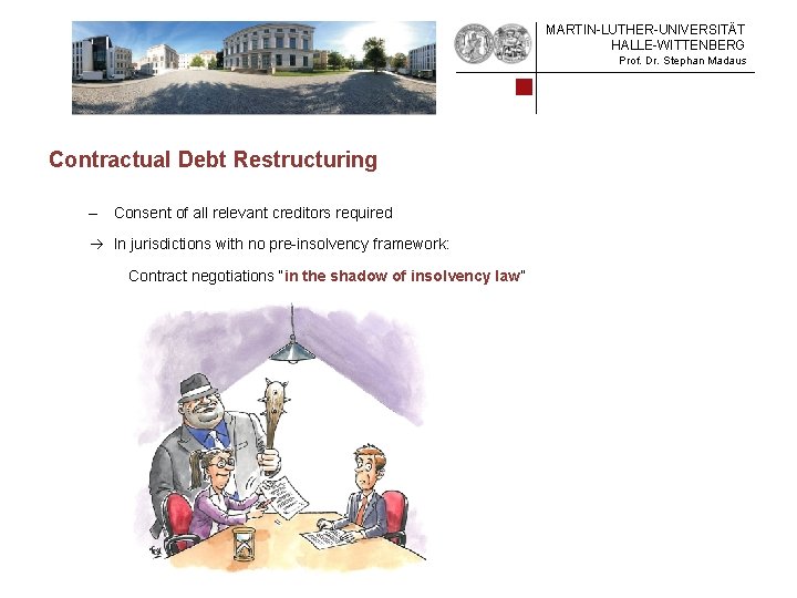 MARTIN-LUTHER-UNIVERSITÄT HALLE-WITTENBERG Prof. Dr. Stephan Madaus Contractual Debt Restructuring – Consent of all relevant