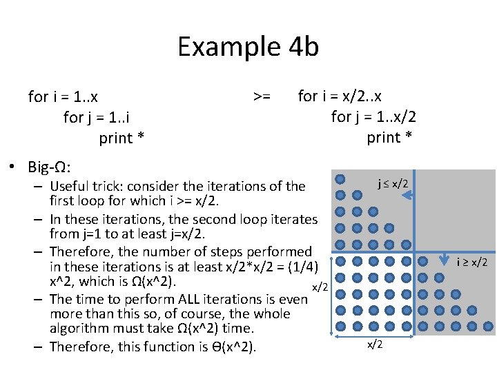 Example 4 b for i = 1. . x for j = 1. .