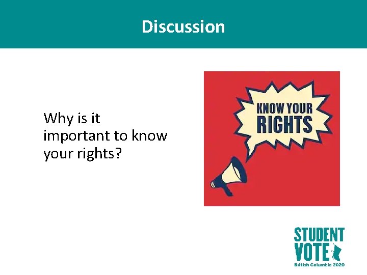Discussion Why is it important to know your rights? 