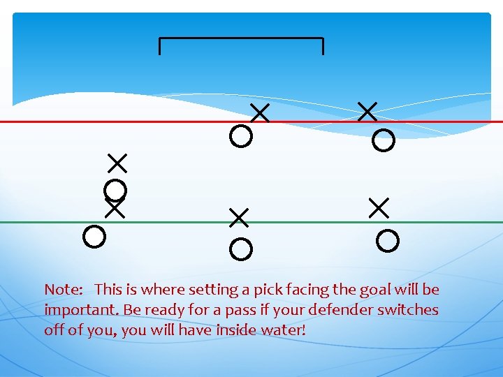 Note: This is where setting a pick facing the goal will be important. Be