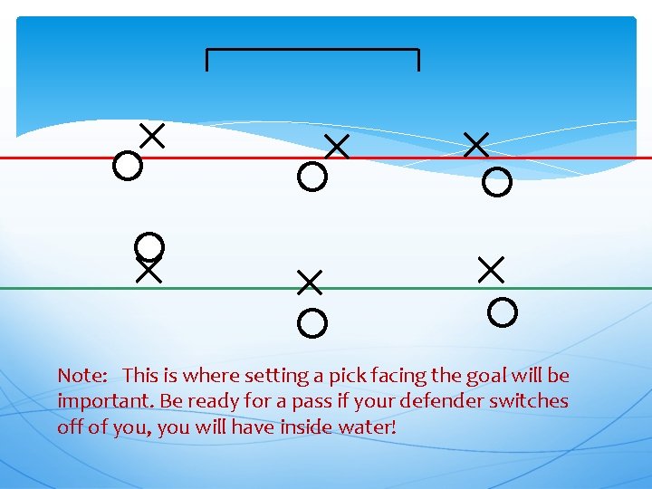 Note: This is where setting a pick facing the goal will be important. Be