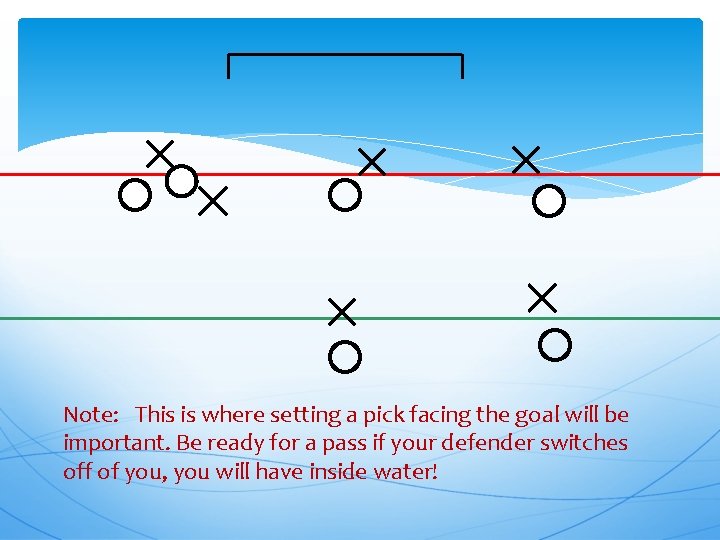 Note: This is where setting a pick facing the goal will be important. Be