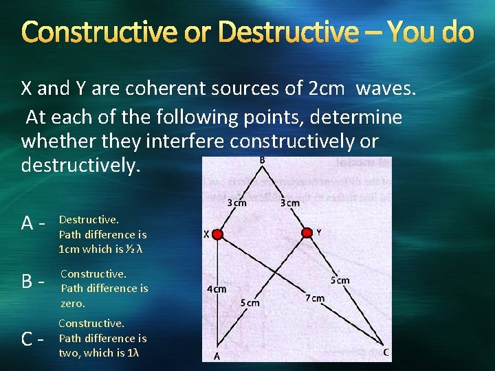Constructive or Destructive – You do X and Y are coherent sources of 2