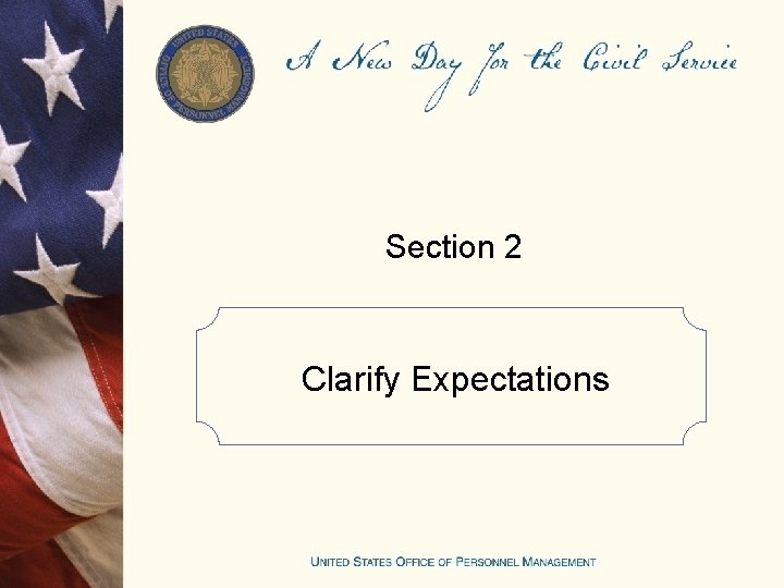 Section 2 Clarify Expectations 