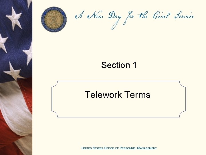 Section 1 Telework Terms 