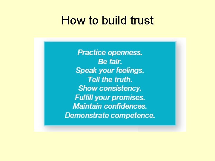 How to build trust 