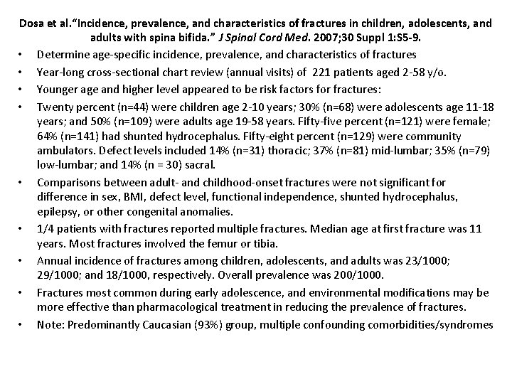 Dosa et al. “Incidence, prevalence, and characteristics of fractures in children, adolescents, and adults