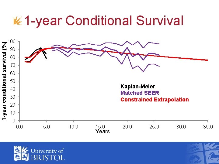 1 -year conditional survival (%) 1 -year Conditional Survival 100 90 80 70 60