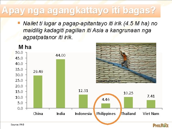 Apay nga agangkattayo iti bagas? § Nailet ti lugar a pagap-apitantayo iti irik (4.