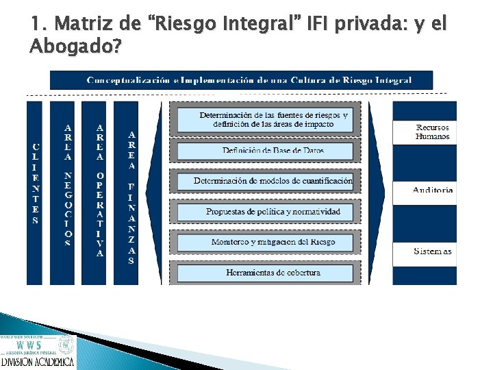 1. Matriz de “Riesgo Integral” IFI privada: y el Abogado? 