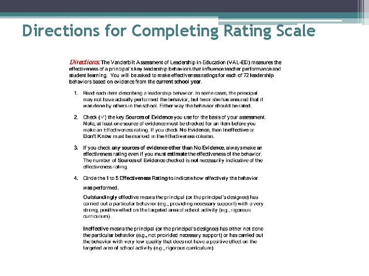 Directions for Completing Rating Scale 