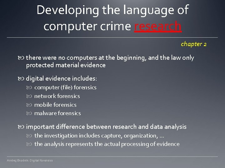 Developing the language of computer crime research chapter 2 there were no computers at