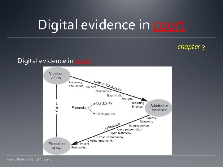 Digital evidence in court chapter 3 Digital evidence in court Andrej Brodnik: Digital forensics