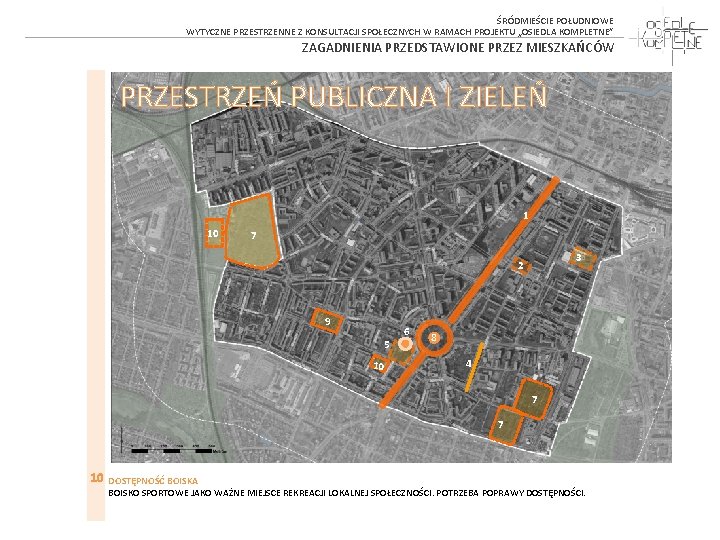 ŚRÓDMIEŚCIE POŁUDNIOWE WYTYCZNE PRZESTRZENNE Z KONSULTACJI SPOŁECZNYCH W RAMACH PROJEKTU „OSIEDLA KOMPLETNE” ZAGADNIENIA PRZEDSTAWIONE