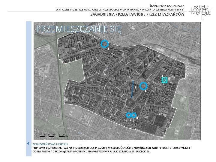  ŚRÓDMIEŚCIE POŁUDNIOWE WYTYCZNE PRZESTRZENNE Z KONSULTACJI SPOŁECZNYCH W RAMACH PROJEKTU „OSIEDLA KOMPLETNE” ZAGADNIENIA